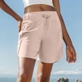 thumbnail image 5 of Women's 7" Athletic Running Long Shorts Workout Hiking Shorts Quick Dry High Waisted Active Zipper Pocket(Pink,S）, 5 of 7