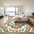 thumbnail image 3 of ODIKA 3'x5' Machine Washable Non-Slip Area Rug, Boho Inspired Fomasx Featuring Layered Floral Medallions High Traffic Rug with Pad, Ivory, 925974, 3 of 8