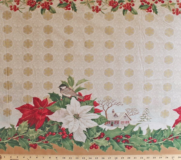 Details about   8 yds COTTON FABRIC BORDER Bless Our Home House Tree Country Trim Decor VTG 