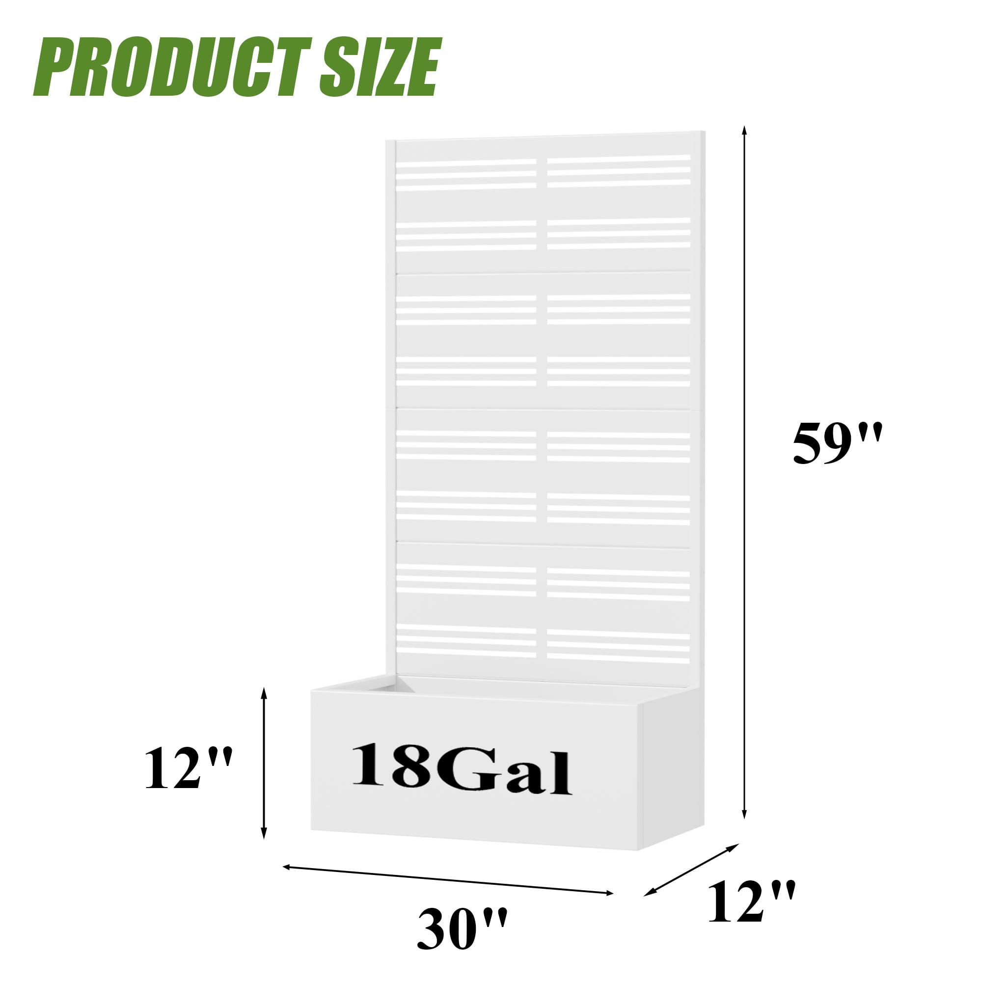 MAYEERTY 4 Panels Outdoor Metal Planter Box, Durable Weather-Resistant Planter, Decorative Metal Flower Box for Patio, Balcony, Garden