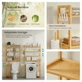 thumbnail image 6 of LEDREM 4-Tier over-the-Toilet Bathroom Storage Organizer with Adjustable Shelves, Hooks, and Toilet Paper Holder, Space-Saving Rack, Natural Beige, 6 of 6