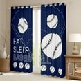 thumbnail image 2 of Homewish Cartoon Baseball Print Blackout Curtains Set of 2 (52x84 Each), Softball Player Window Curtains, Teens Kids Boys Girls Curtains and Drapes, Living Room Curtains Decor, 2 of 6