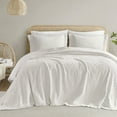 thumbnail image 6 of White Queen Bedspread Set 3-Piece, Chenille Floral Design with Fringe, Cotton Polyester Blend, 6 of 17
