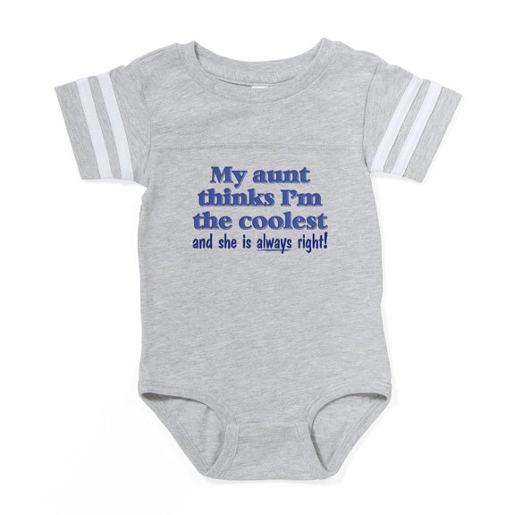 CafePress - My Aunt Thinks - Cute Infant Baby Football Bodysuit