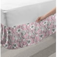 thumbnail image 2 of Pink and Grey Bed Skirt, Vintage Floral Anemones Fragrance Soft Toned Yoga Botanical Beauty Art, Elastic Bedskirt Dust Ruffle Wrap Around for Bedding Decor, 4 Sizes, Rose Pale Grey, by Ambesonne, 2 of 2