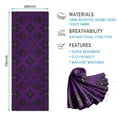 thumbnail image 2 of Purple Black Ornament Eye Pattern Hot Yoga Mat Towel Non Slip for Hot Yoga - Quick-Drying Yoga Mat Cover with 4 Corner Pockets with Travel Bag - Hot Yoga Towel Non Slip 70"x26", 2 of 6