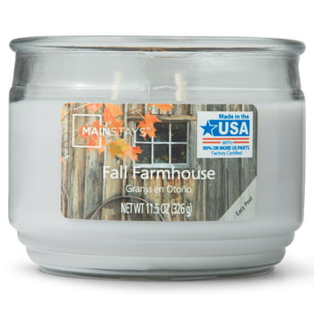 Mainstays Fall Farmhouse Scented 3-Wick jar Candle, 11.5 oz.