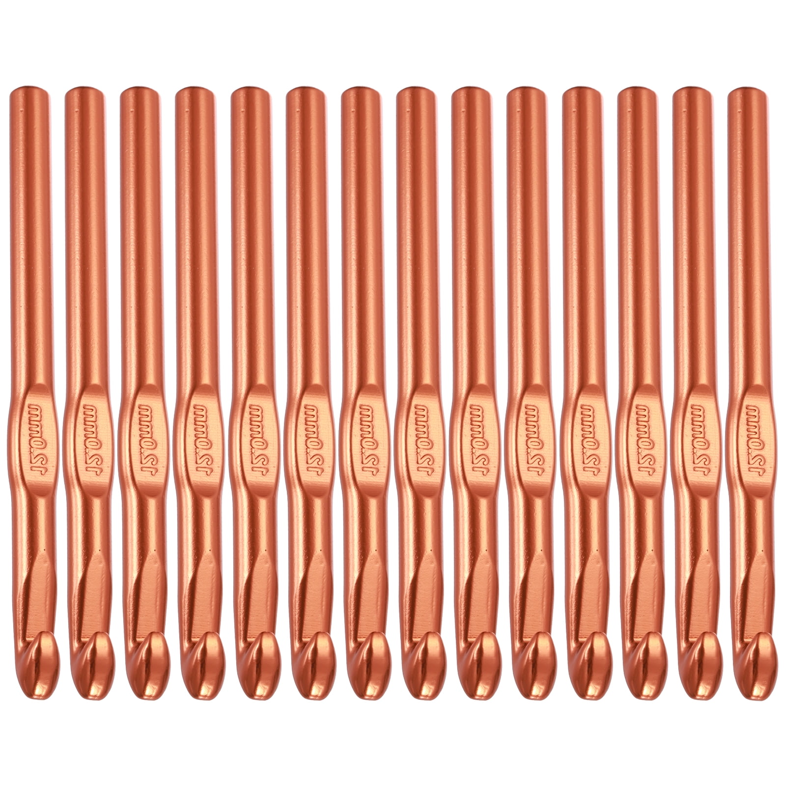 Uxcell Crochet Hook Set, 14Pcs 12mm Aluminum Ergonomic Crochet Needle Brown