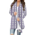 thumbnail image 1 of Women's Cardigan, Long Sleeve Plaid Print Casual Open Front Lightweight Jacket For Spring And Winter, 1 of 6