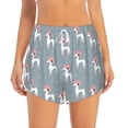 thumbnail image 2 of Vsdgher Cartoon Poodle Dog Print Women's Running Double Layer Shorts High Waisted with Pockets Elastic Yoga Workout Athletic Gym Sports, 2 of 8