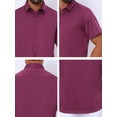 thumbnail image 7 of Unique Bargains Men's Short Sleeve Lightweight Business Button Down Shirt S Burgundy, 7 of 7