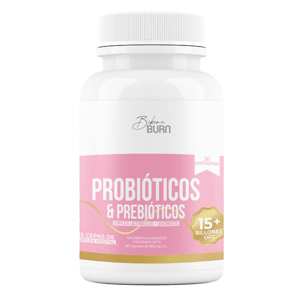 Suplemento Alimenticio Probióticos y Prebióticos Veganos con Col Fermentada, Jengibre y Perejil, Lactobacillus y Leuconostoc, 60 Cápsulas