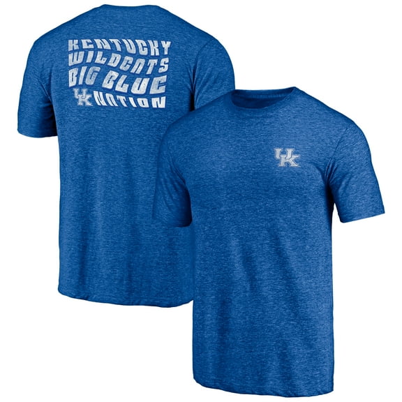 Men's Royal Kentucky Wildcats Wavy Logo Tri-Blend T-Shirt