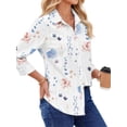 thumbnail image 3 of Fantaslook Womens Button Down Shirts Boho Floral Printed Long Sleeve Blouses Business Work Shirt Dressy Casual Loose Tops, 3 of 10