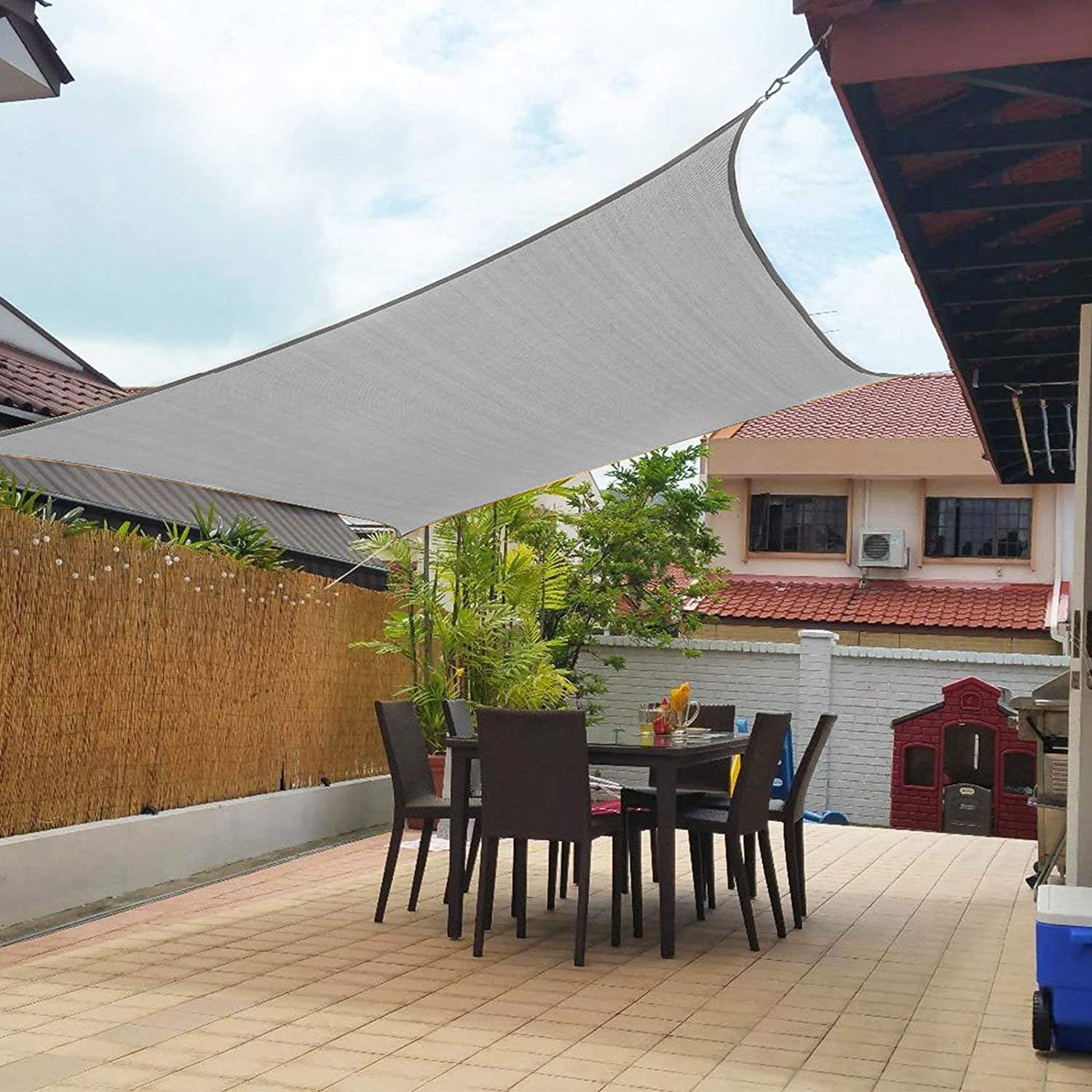 3m x 2m Sun Shade Sail Garden Patio Canopy Awning Screen 98% UV Block Cream New 