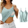 thumbnail image 2 of Lixiuxyad Tank Tops for Women Shelf Bra Camisoles Adjustable Spaghetti Strap Tank Tops Basic Layer(Green XL), 2 of 6