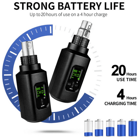 Guitar Wireless Microphone System XLR Transmitter and Receiver for Dynamic Wired Microphone