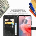 thumbnail image 5 of Case for Motorola Moto Edge 5G 2024 Wallet Case with Card Holder PU Leather Magnetic Closure with Kickstand Feature Shockproof Protective Phone Case for Moto Edge 5G 2024. Mandala Black, 5 of 7