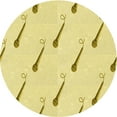 thumbnail image 1 of Ahgly Company Machine Washable Indoor Round Transitional Yellow Area Rugs, 3' Round, 1 of 7