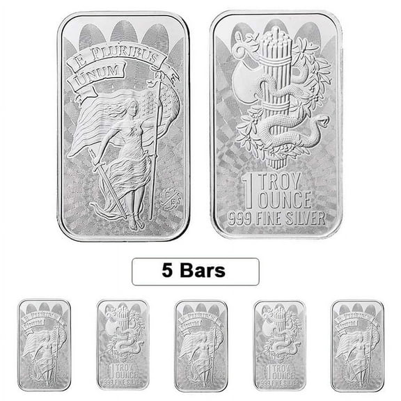 Lot of 5 - 1 oz Unity Silver Bar .999 Fine