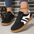 thumbnail image 2 of LTTVQM Women's Fashion Sneakers Trendy Classic Comfortable Lace-up Shoes-Gum Sole Platform Shoes Casual Retro Non Slip Tennis Work Sneakers Black 36(US-5.5), 2 of 5