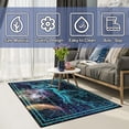 thumbnail image 4 of Sports Ball Pattern Washable Low Pile Area Rug for Teens Non Slip Floor Carpet for Bedroom Entryway Living Room Office (Blue Leopard, 63"x47"), 4 of 7