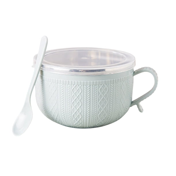 Bol pequeño de acero inoxidable para arroz o sopa, 414 ml (14 oz), con aislamiento térmico, ideal para fideos, cereales y aperitivos. Vajilla portátil resistente al calor, perfecta para estudiantes,