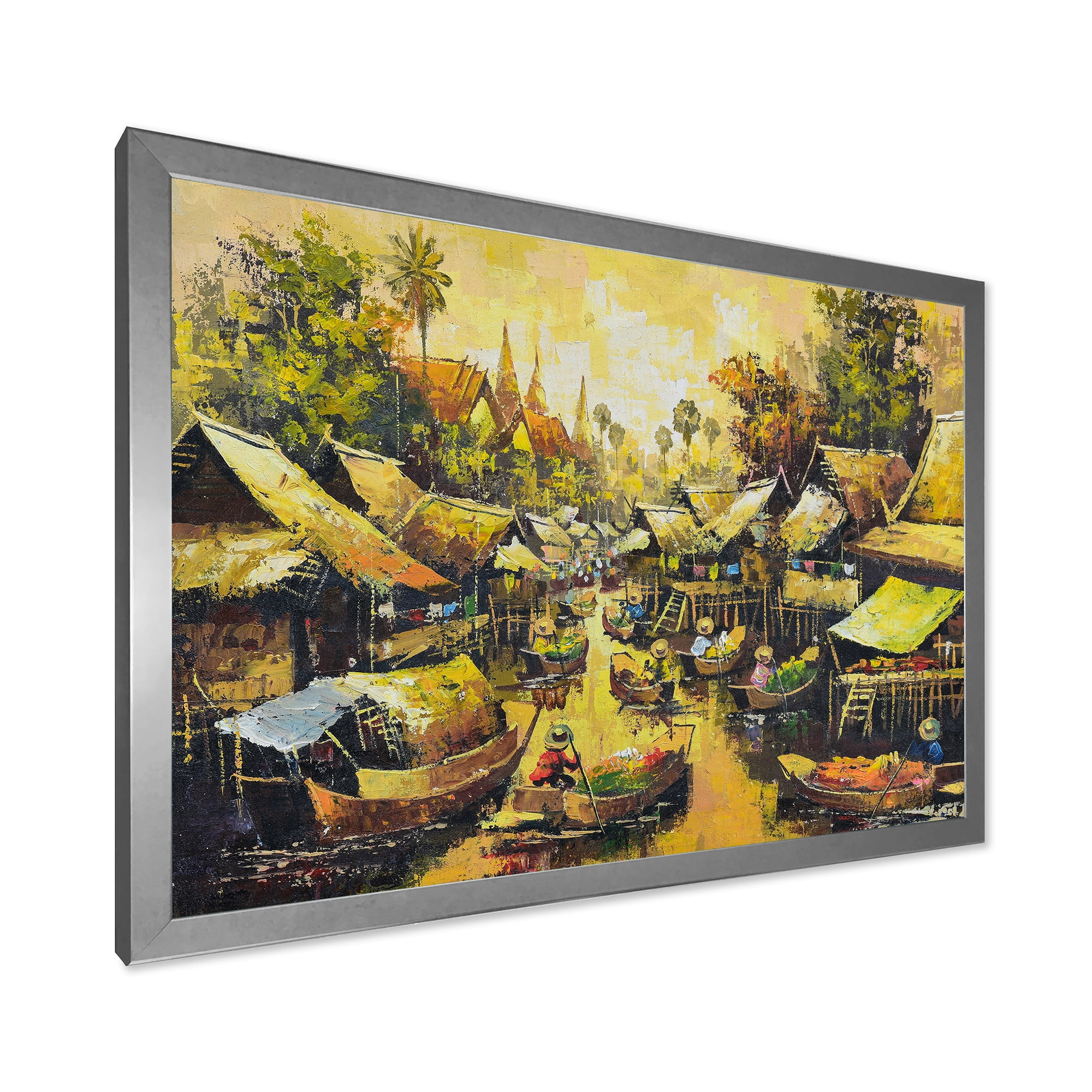 Designart 'Ancient Waterside Life II' Traditional Framed Art Print
