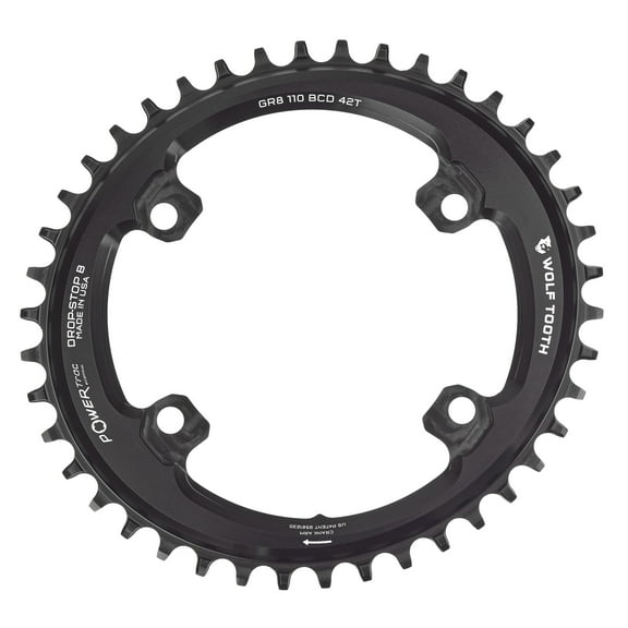 Wolf Tooth Shimano Elliptical 110 BCD GRX Chainring - Tooth Count: 46 Chainring BCD: 110 Shimano Asymmetric