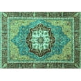 thumbnail image 1 of Ahgly Company Machine Washable Indoor Rectangle Abstract Turquoise Blue Modern Area Rugs, 2' x 5', 1 of 4