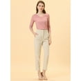 thumbnail image 3 of Top de blusa de encaje de manga larga transparente con bordado floral para mujer Rosa XS, 3 of 5