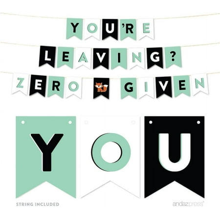 Funny Farewell Retirement Party Decorations, You're Leaving? Zero Given (Graphic), Hanging Pennant Paper Banner with String, Approx. 5-Feet, 1-Set