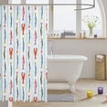 thumbnail image 3 of Manfei Cartoon Sea Animal Shower Curtain 72Wx72L, Watercolor Fish Bathroom Curtain, Light Blue White, 3 of 5