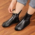 thumbnail image 4 of Waterproof PU Leather Slipper Socks for Women and Men Winter Warm Thick Fleece Lined Thermal Casual Home Carpet Socks, 4 of 9
