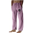 thumbnail image 2 of Puntoco Pantalones casuales largos para hombre, pantalones casuales con estampado de moda para hombre, cintura elástica con bolsillos, pantalones deportivos, 2 of 4