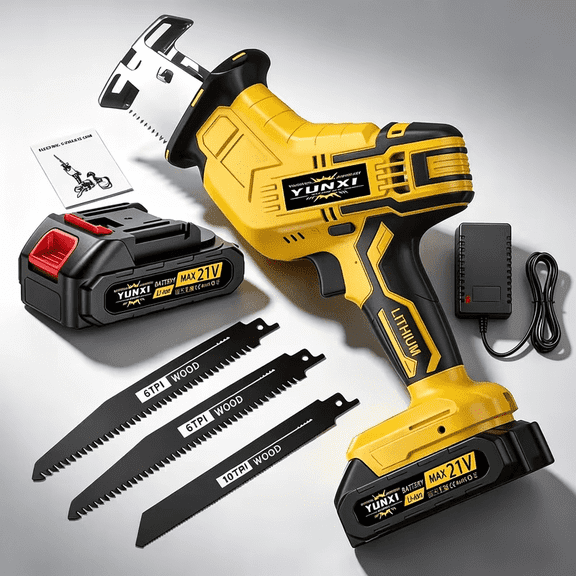 950W Cordless Reciprocating Saw Compatible With Dewalt 21V Max Battery, Power Recipro Saw,0-3500 SPM Variable Speed, Tool-free Blade Change, for Wood/Metal/PVC Cutting
