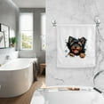 thumbnail image 4 of Ryvnso Puppy Dog Breaking Wall Hand Towels Set for Bathroom Cotton Face Towel Decorative 15.5x29.5 inch, 4 of 7