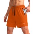 thumbnail image 1 of Pantalones cortos para correr Pudolla para hombre, entrenamiento atlético, color naranja, 1 of 7