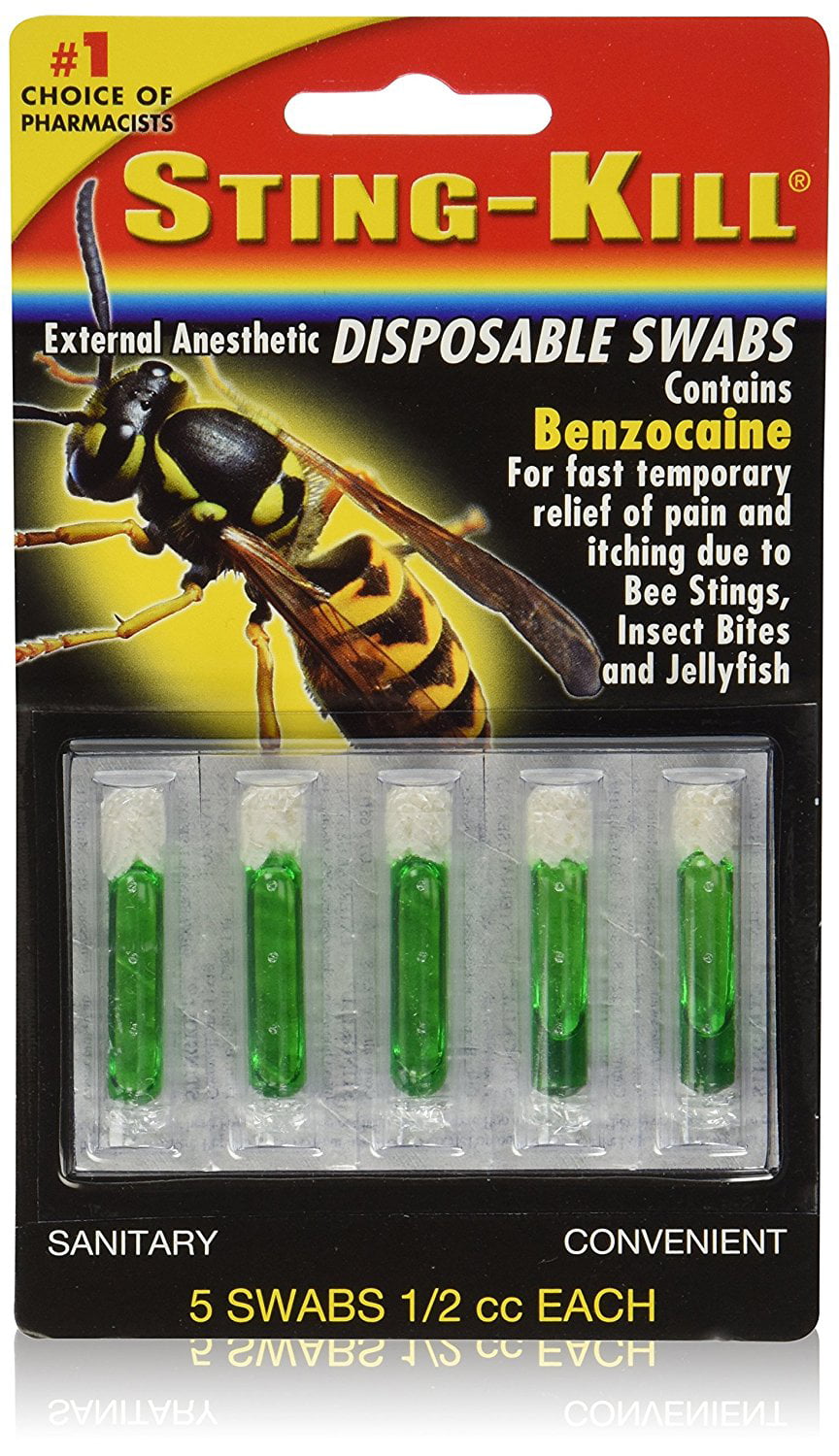 Sting-kill Anesthetic Disposable Swabs 5 Count NEW FREE SHIPPING 