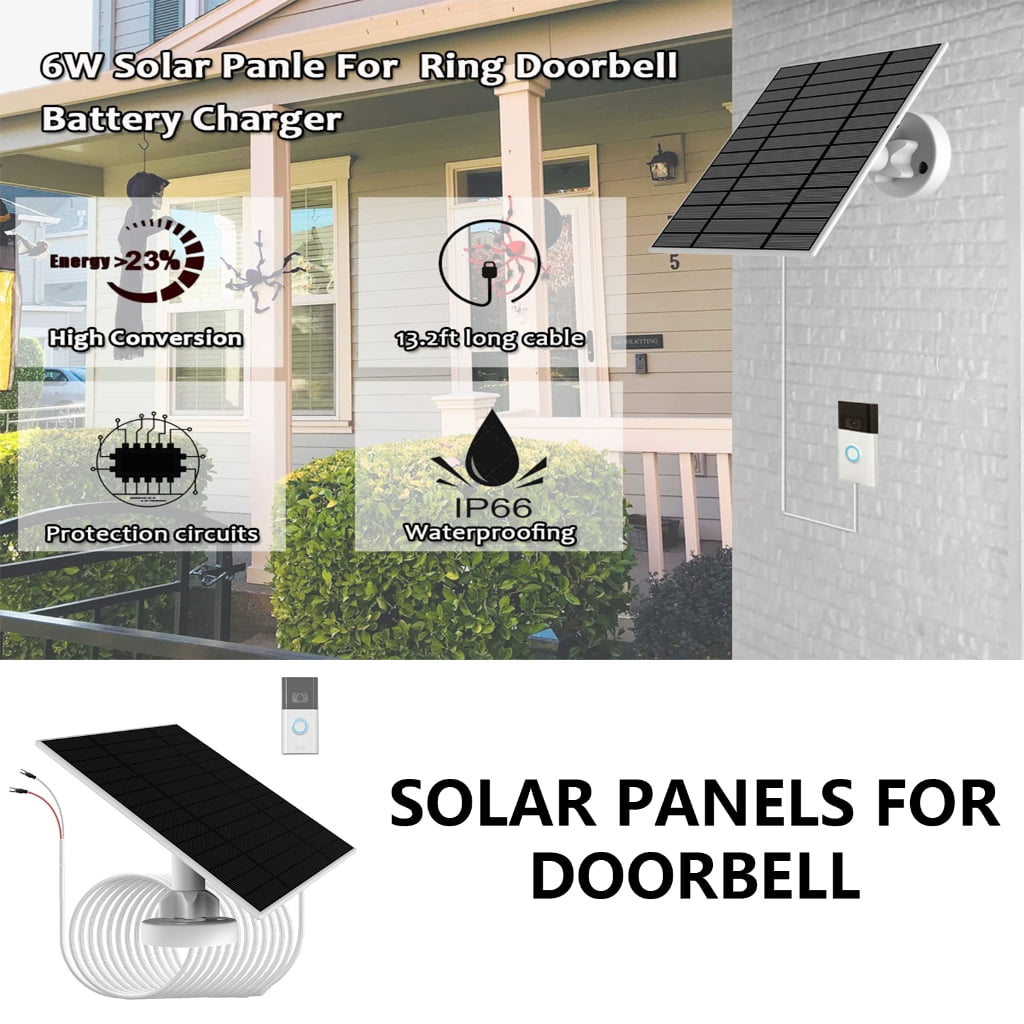 6W Solar Panel 360 Adjustable Bracket Wall Mount Doorbell Battery Charger Board