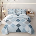thumbnail image 2 of Erosebridal Vintage Geometric Rhombus Quilt Full,Modern Art Full Bedspread Sets For Boys,3pcs, 2 of 7
