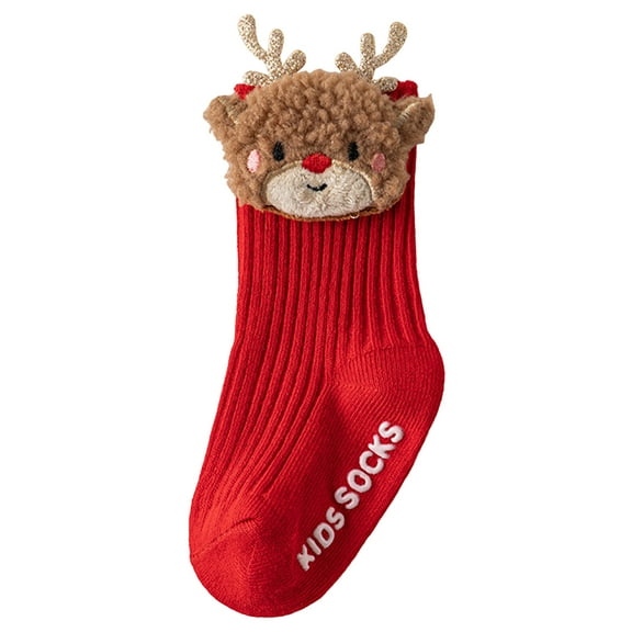 newwalpole Kids Slipper Socks - Girls Boys Christmas Anti-Slip Socks - Warm Thick Lining Cozy Soft Indoor Outdoor Gifts Coffee for Size 2.5-3 Years