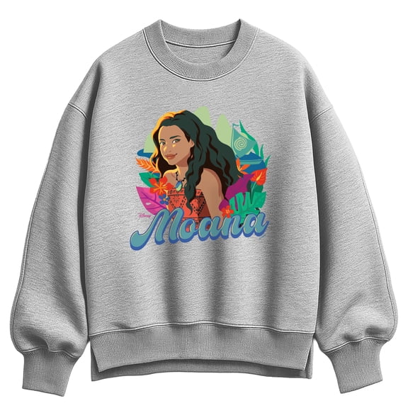Moana Live Action - Florals - Women's Oversized Fleece Crew Sweatshirt