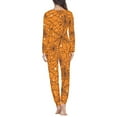 thumbnail image 3 of Renewold Orange Spider Web Women Pajamas 2 PCS Relaxed Pajama Sweatsuit Shirt Halloween Snug-Fit Long Sleeve Shirt Athletic Clothing Nightwear Size M, 3 of 5