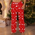 thumbnail image 2 of qelini Sleep Pants for Men Elastic Waist Drawstring Pants Xmas Tree Print Loungewear Pants Soft Cozy Trousers with Pockets, 2 of 4