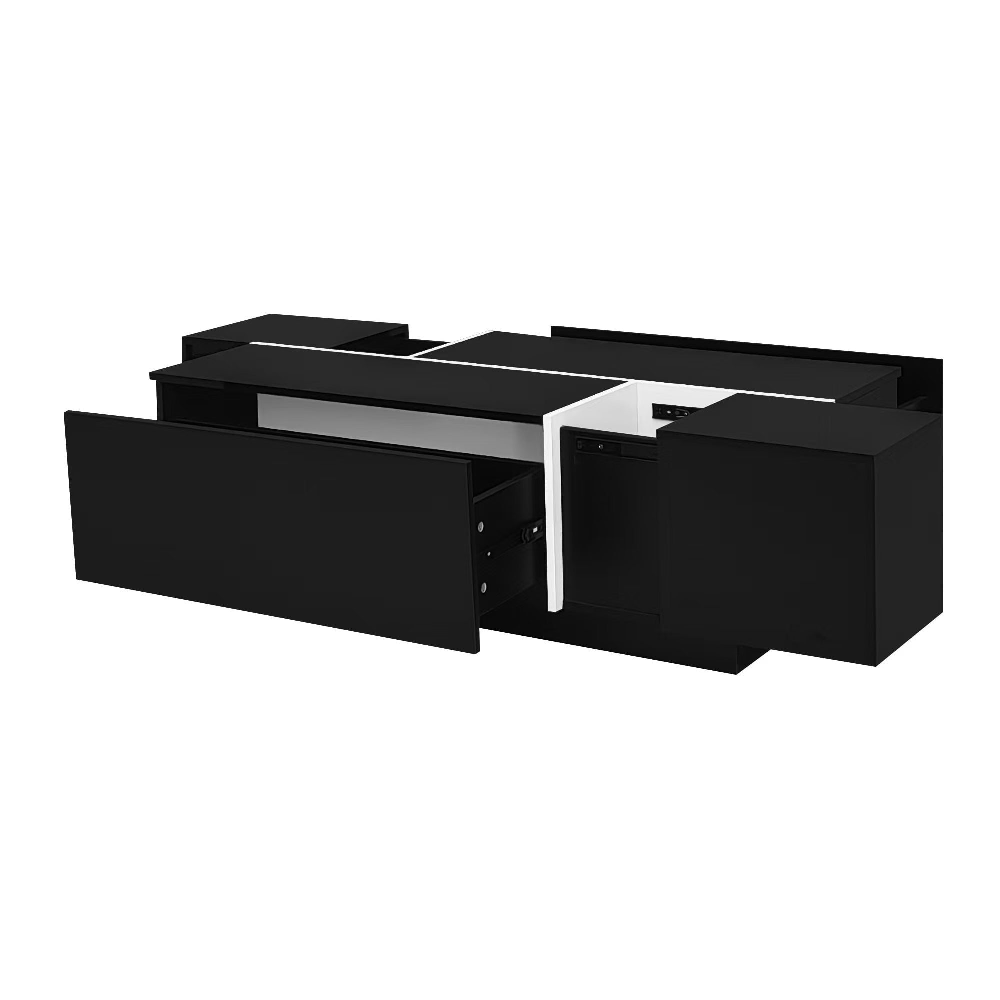 Euroco Minimalist Modern Coffee Table with Hidden Storage and Wide Tabletop