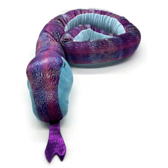 The Petting Zoo Snake Stuffed Animal, Gifts for Girls, Glittery Snake Plush Toy, 50 in (Blue)