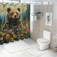 thumbnail image 7 of Patifu Bear Flowers Trees Shower Curtain Set with Hooks, 100% Polyester Fabric Bathroom Decoration, Waterproof, Easy to Install, Vibrant HD Print 36"x72, 7 of 7
