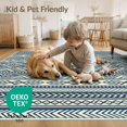 thumbnail image 4 of ODIKA 9'x12' Washable Area Rug Front Covering Geometric Interlocking Motif Horizontal Halloween for Dining Room, Basement, Large Office, Non-Slip Chair-Friendly, 4 of 7