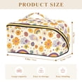 thumbnail image 4 of FORMRS Makeup Bag Travel Cosmetic Organizer for Women Fold Flat Zipper Pouch with Handle, Beige Retro Rainbow, 4 of 8